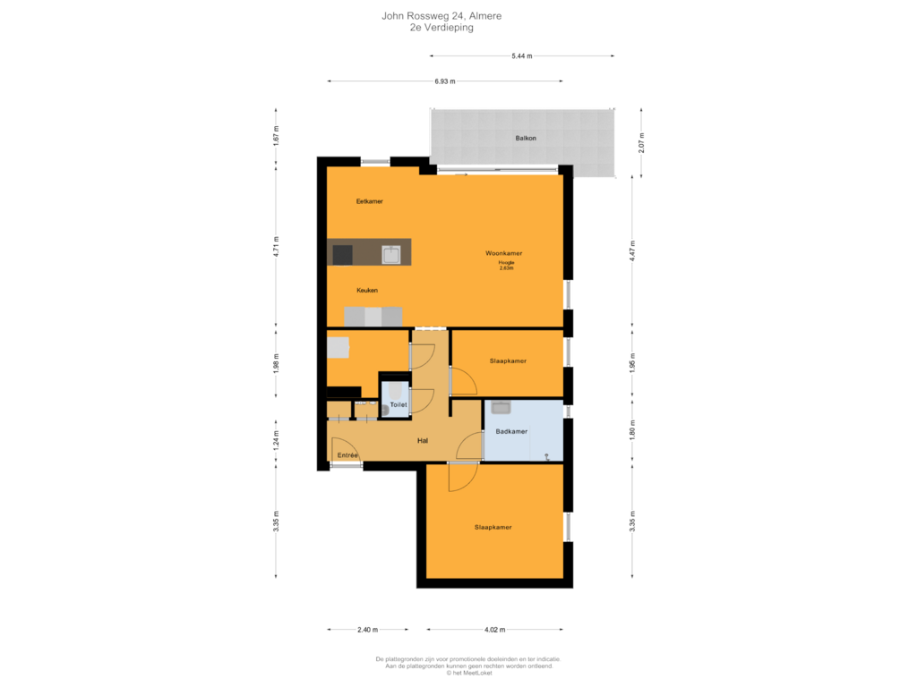 Bekijk plattegrond van 2e Verdieping van John Rossweg 24