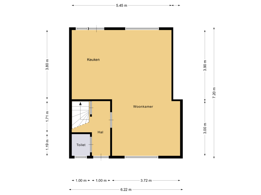 View floorplan of First floor of Dirk Jan Blomstraat 2