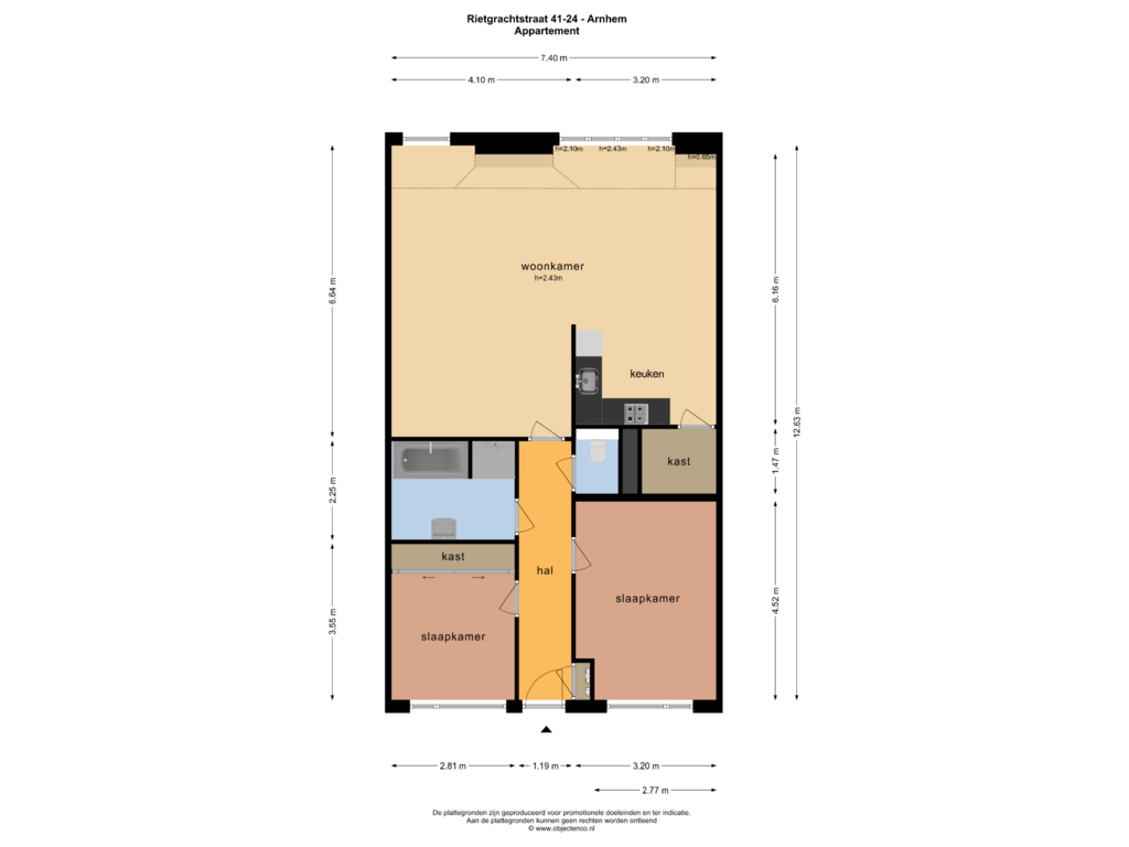 Bekijk plattegrond van APPARTEMENT van Rietgrachtstraat 41-24