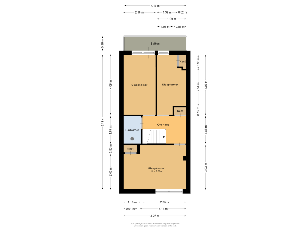 Bekijk plattegrond van Eerste verdieping van Vermeerstraat 7