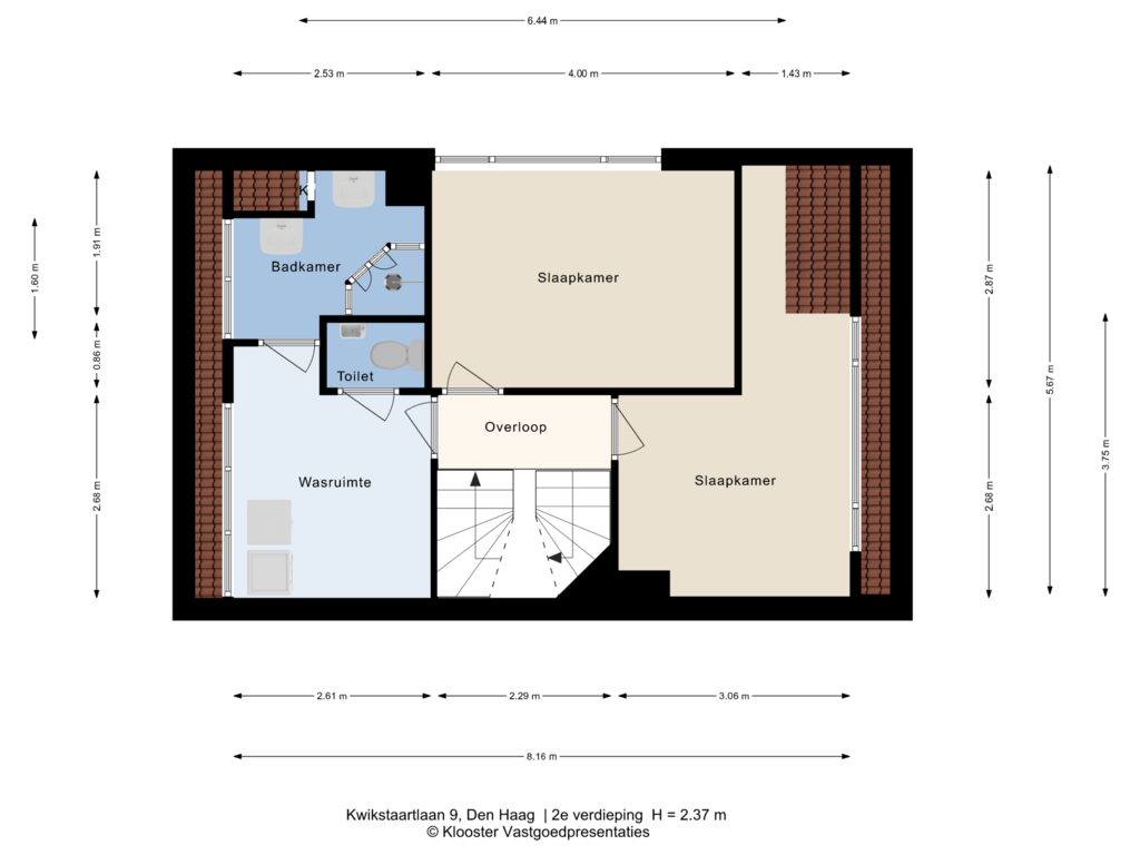 View floorplan of 2e verdieping of Kwikstaartlaan 9