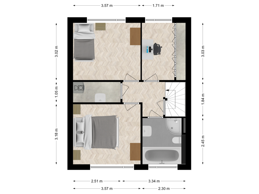 Bekijk plattegrond van Eerste verdieping van Dennenstraat 22