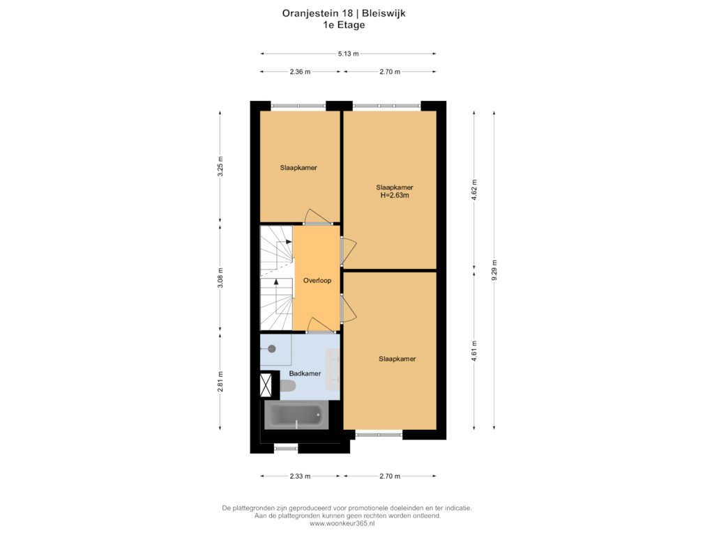 Bekijk plattegrond van 1e Etage van Oranjestein 18