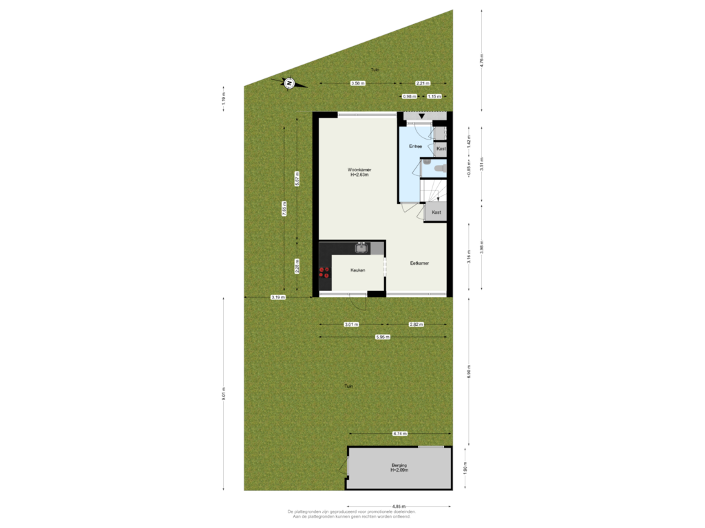 Bekijk plattegrond van Begane Grond Tuin van Pinksterbloemstraat 23