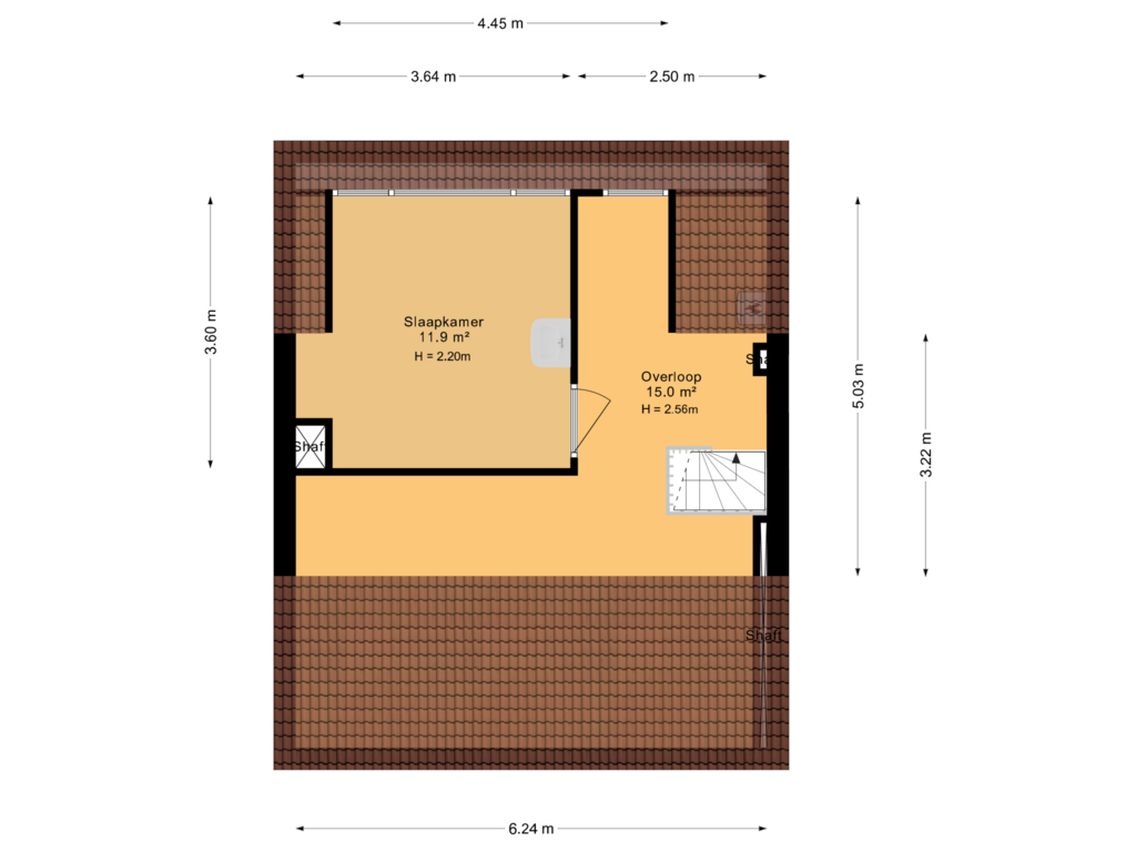 Bekijk plattegrond van 2e Verdieping van Swanneblomstrjitte 21