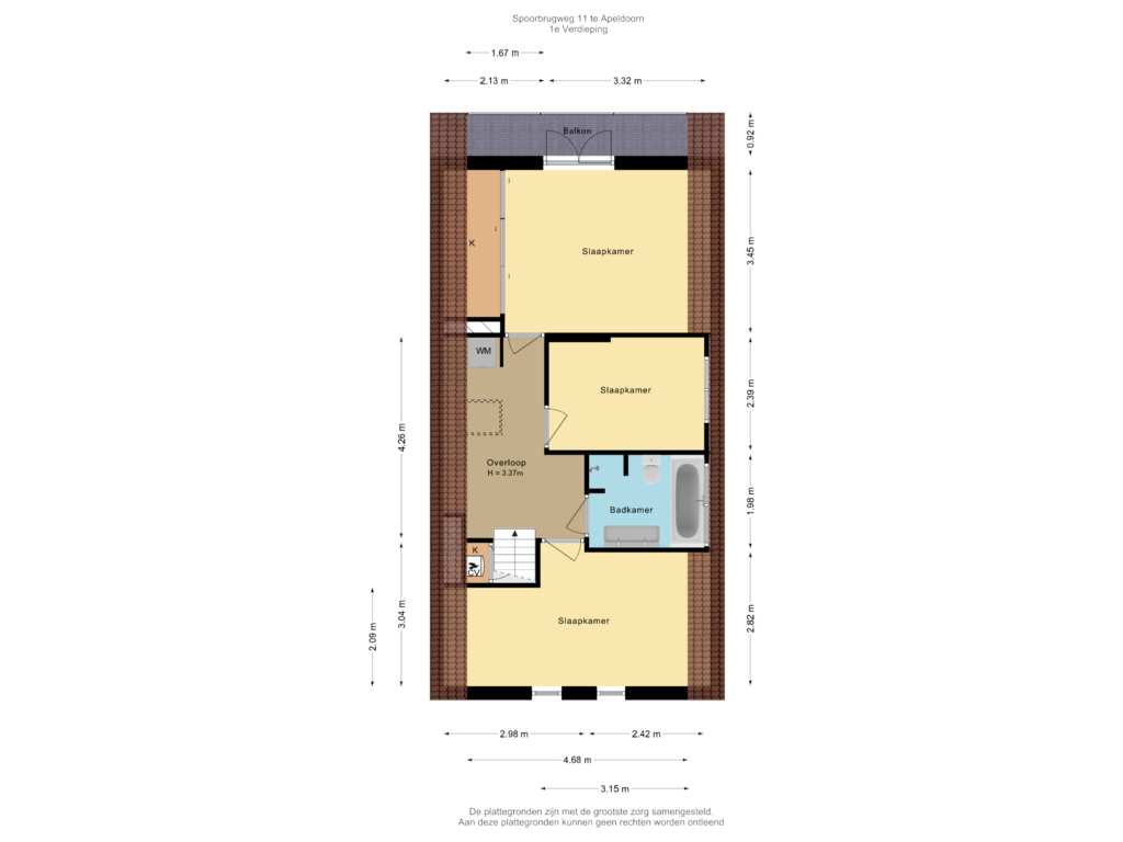 Bekijk plattegrond van 1e Verdieping van Spoorbrugweg 11