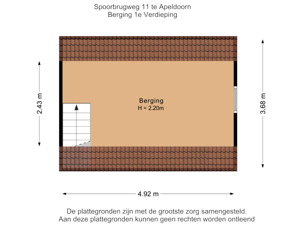 Bekijk plattegrond van Berging 1e van Spoorbrugweg 11