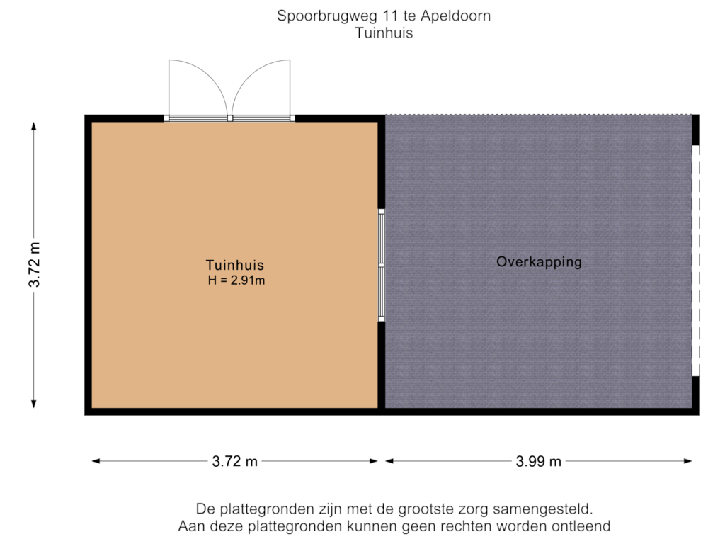 Bekijk plattegrond van Tuinhuis van Spoorbrugweg 11