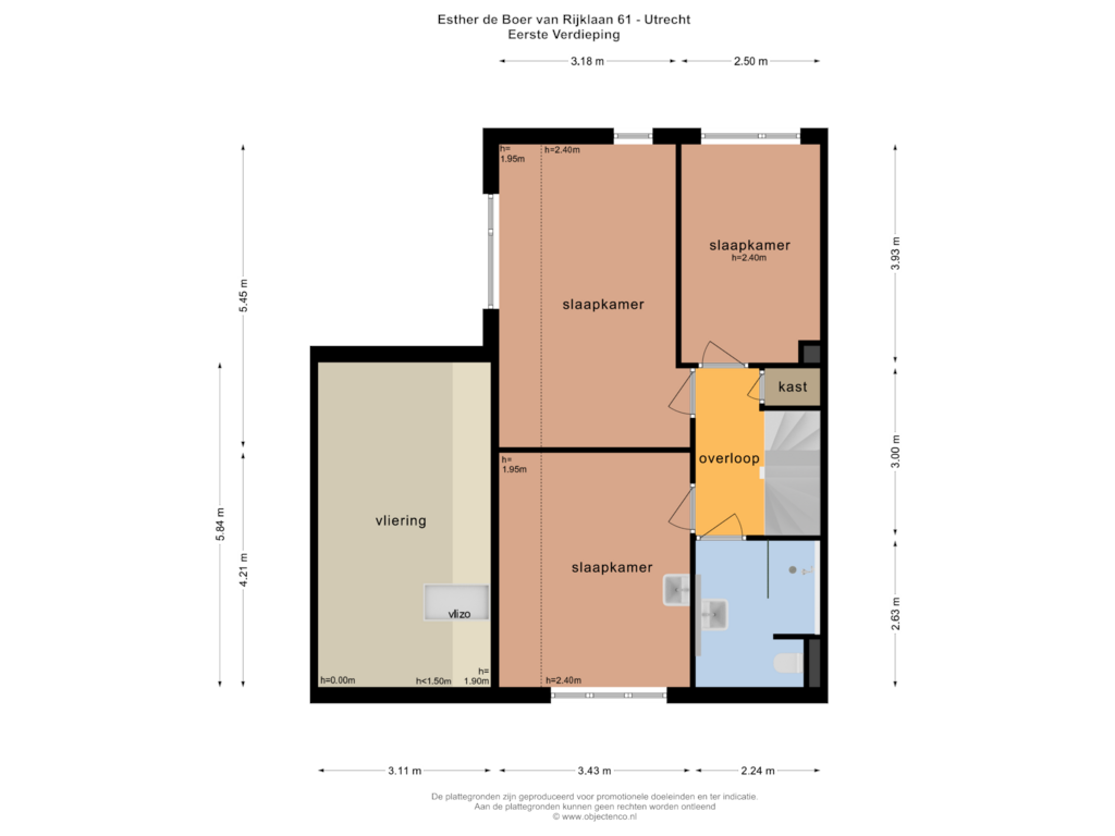 Bekijk plattegrond van EERSTE VERDIEPING van Esther de Boer-van Rijklaan 61