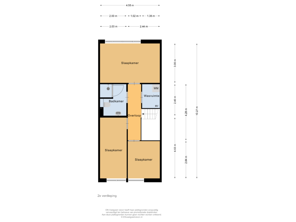 Bekijk plattegrond van 2e verdieping van Willem Nakkenstraat 12