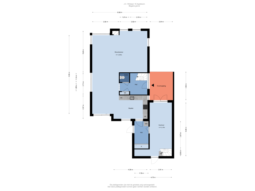 View floorplan of Begane grond of J.C. Wilslaan 16