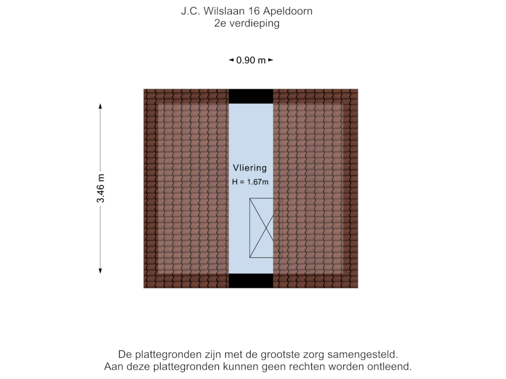 View floorplan of 2e verdieping of J.C. Wilslaan 16