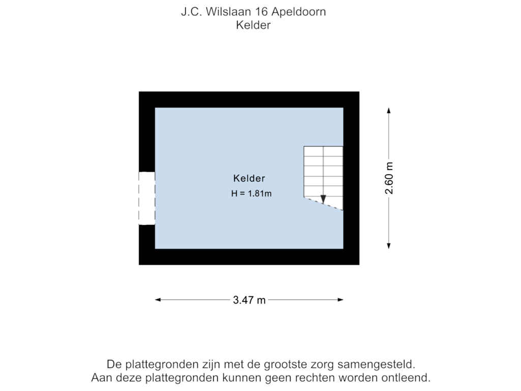 View floorplan of Kelder of J.C. Wilslaan 16