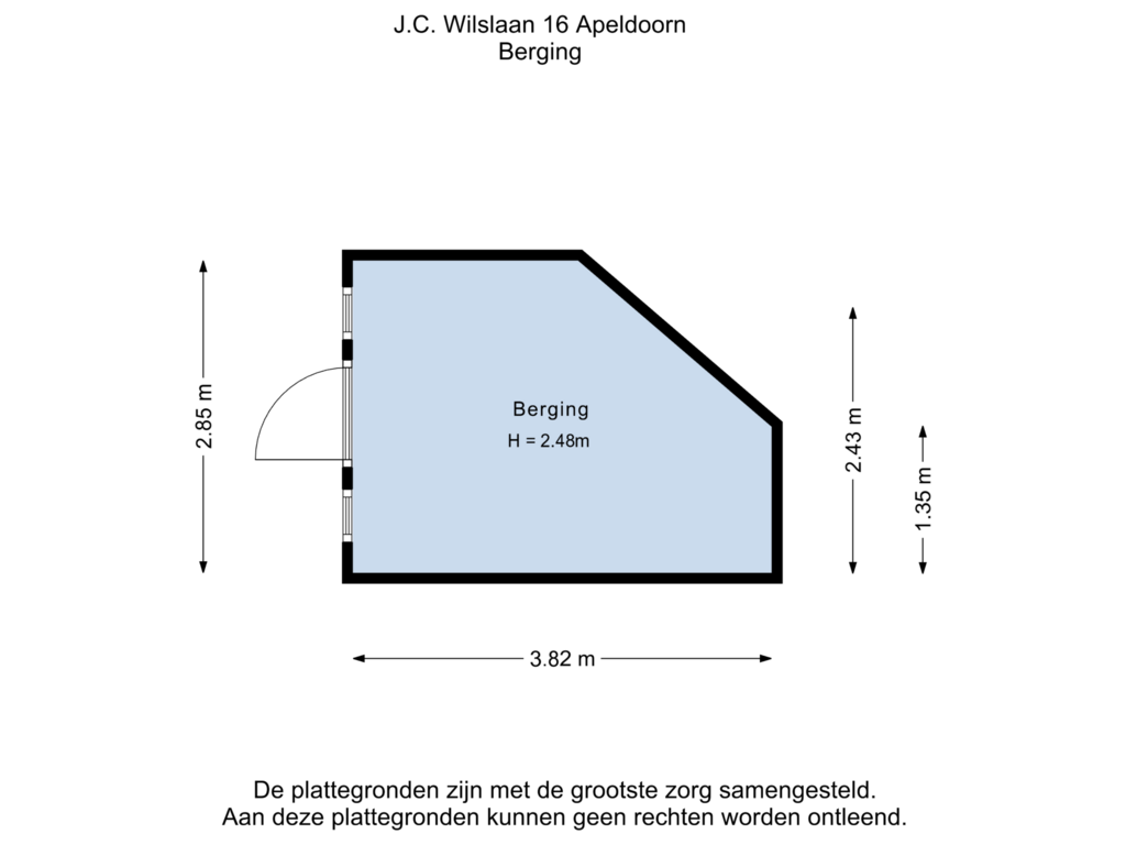 View floorplan of Berging of J.C. Wilslaan 16