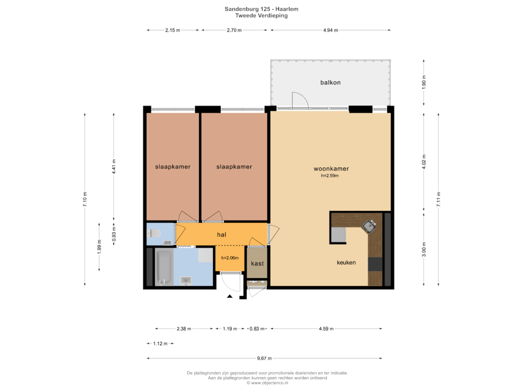 View floorplan of TWEEDE VERDIEPING of Sandenburg 125