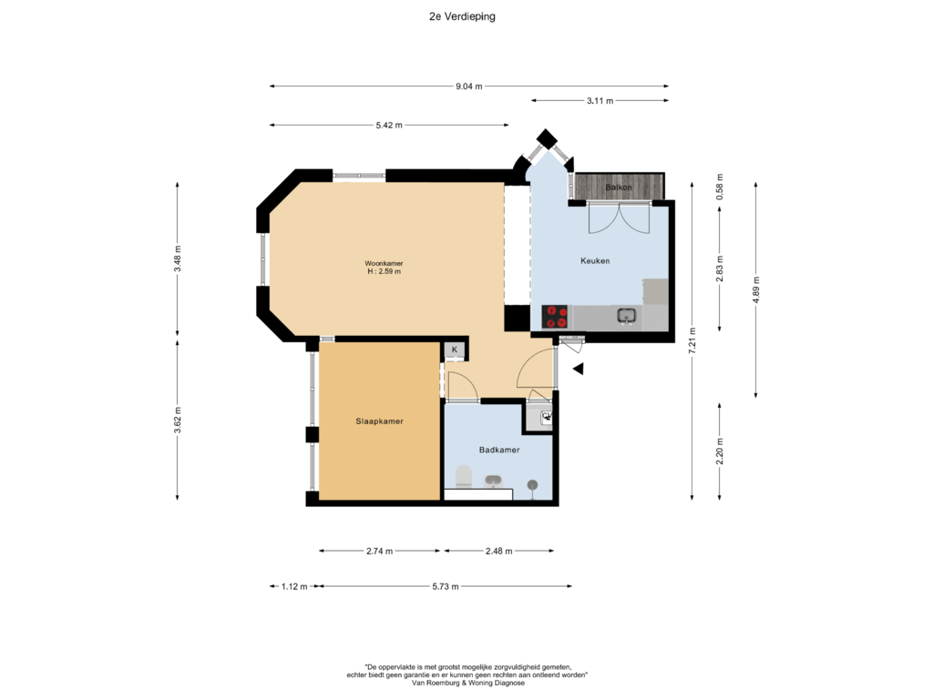 Bekijk plattegrond van Appartement van Hoofddorpplein 17-2