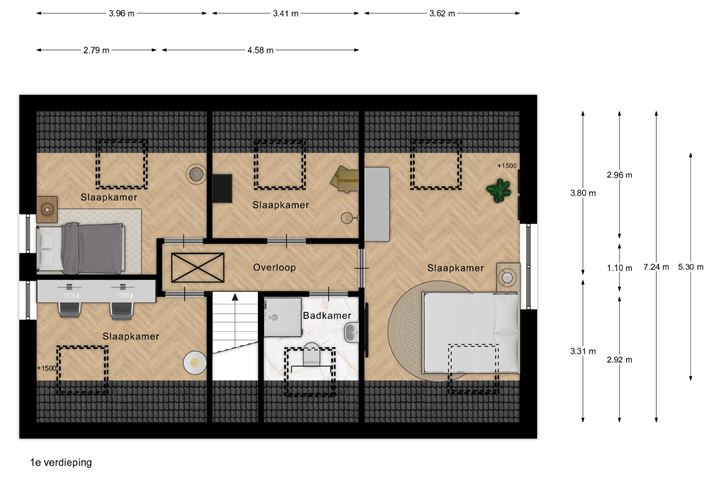 Bekijk foto 5 van 2-onder-1 kapwoning (Bouwnr. 1B)