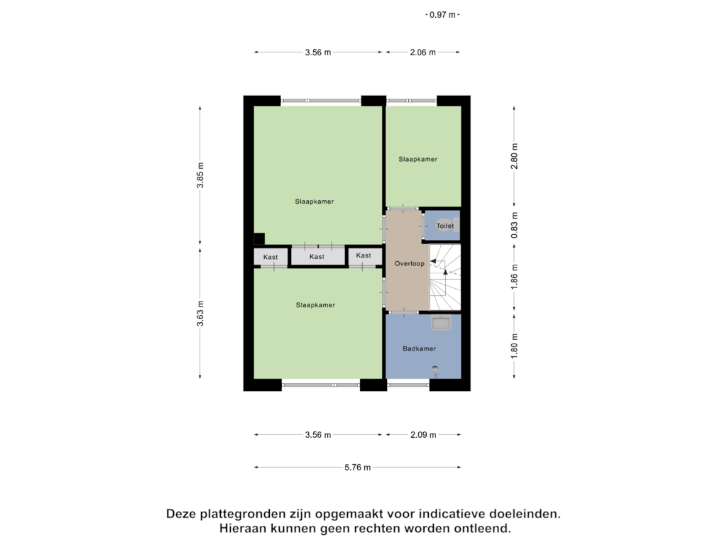 View floorplan of Eerste Verdieping of Katwijkerweg 74