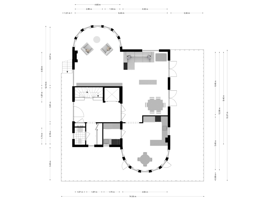 Bekijk plattegrond van Eerste verdieping van Amsteldijk Noord 103-E