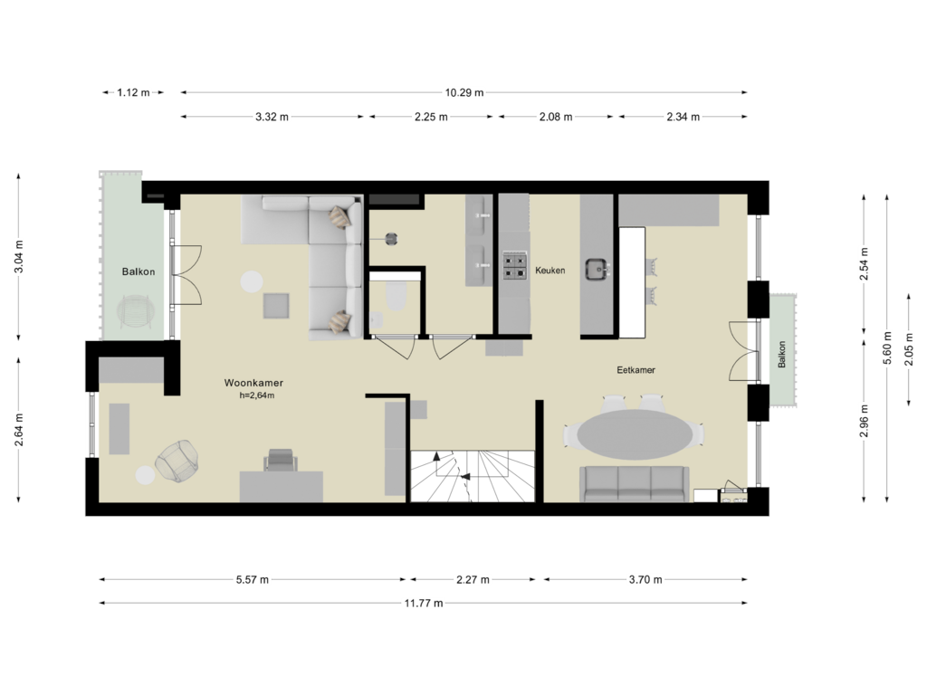 View floorplan of Tweede verdieping of Utrechtsestraat 99-1