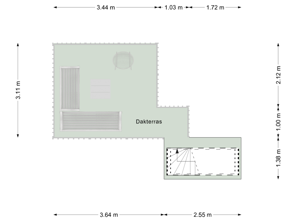 View floorplan of Vierde verdieping of Utrechtsestraat 99-1