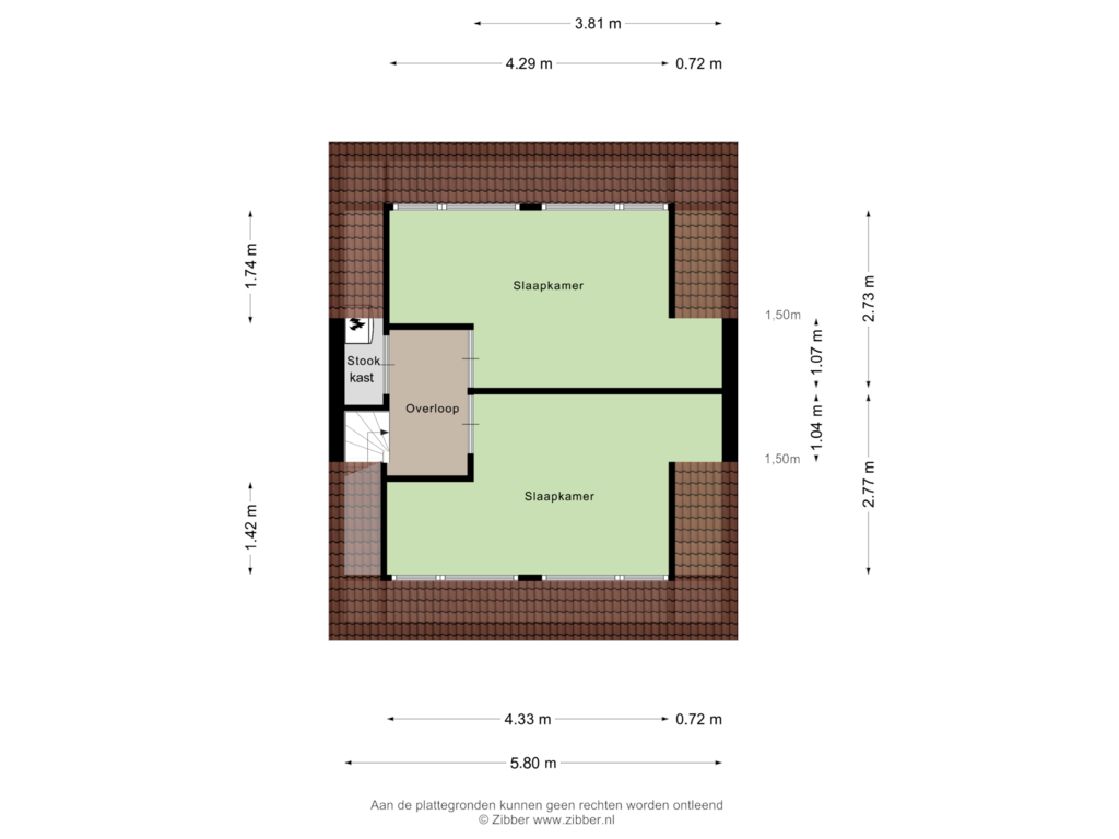 Bekijk plattegrond van Tweede Verdieping van Dr. J. W. Paltelaan 64