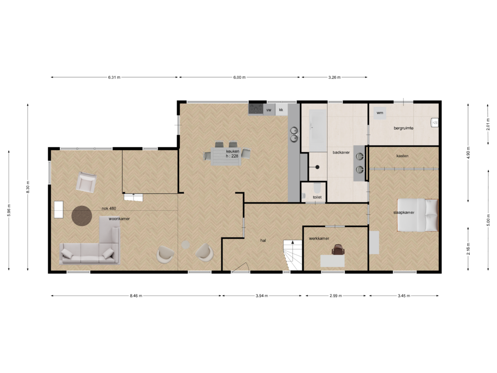 Bekijk plattegrond van begane grond van Breedschotsestraat 14