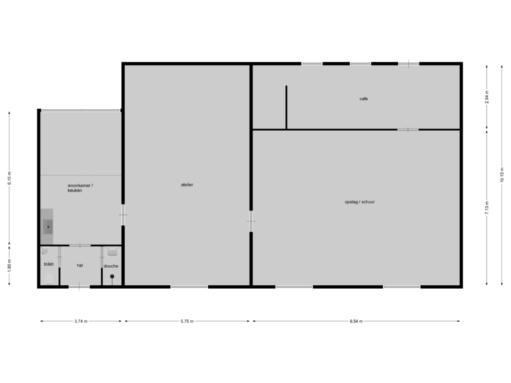 Bekijk plattegrond van schuur van Breedschotsestraat 14