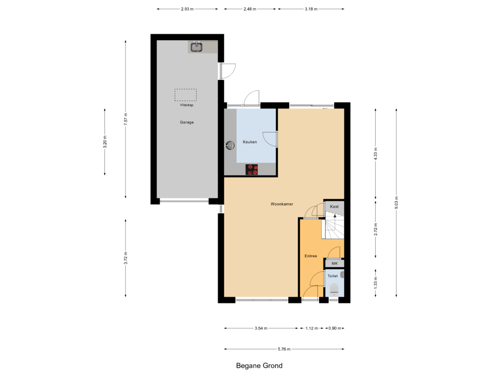 Bekijk plattegrond van Begane Grond van Oesterstraat 59