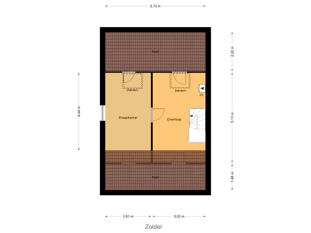 Bekijk plattegrond van Zolder van Oesterstraat 59