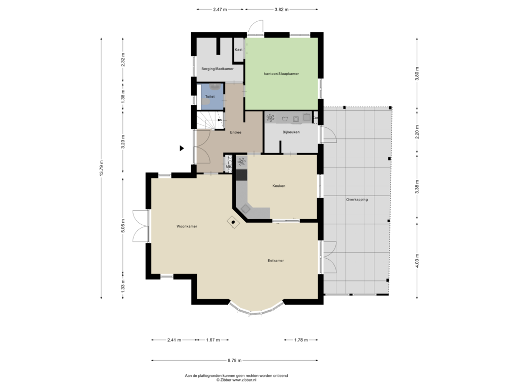 View floorplan of Begane Grond of Dennendijk 35