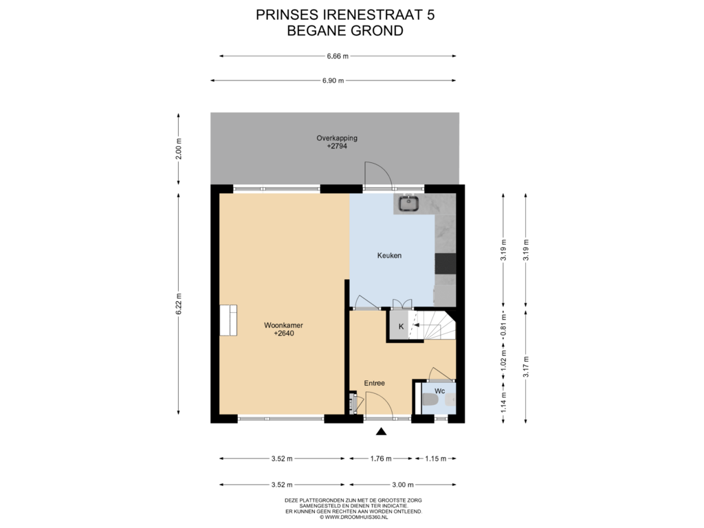 Bekijk plattegrond van Begane grond van Prinses Irenestraat 5