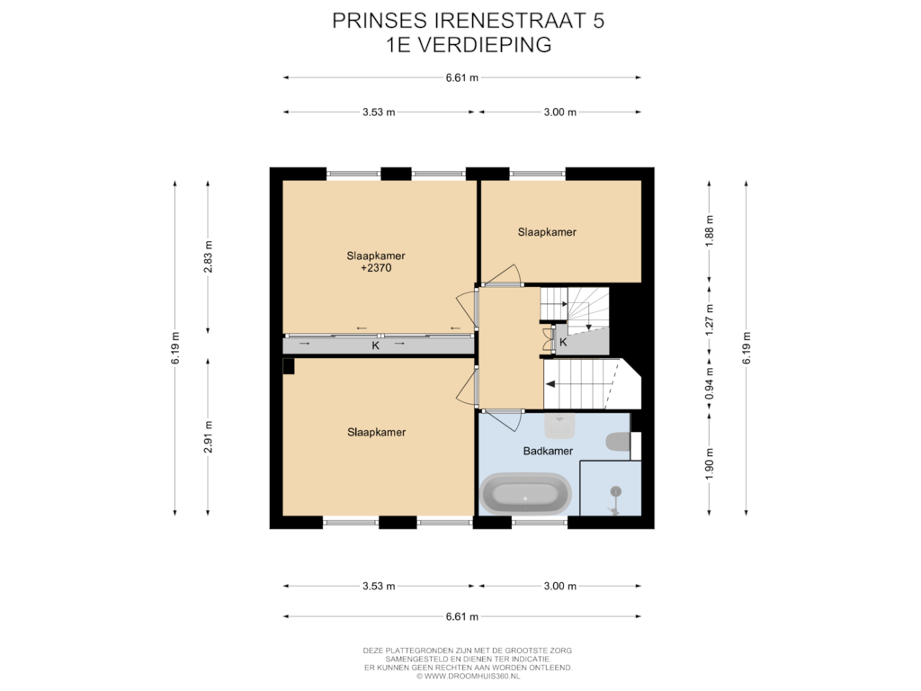 Bekijk plattegrond van 1E Verdieping van Prinses Irenestraat 5