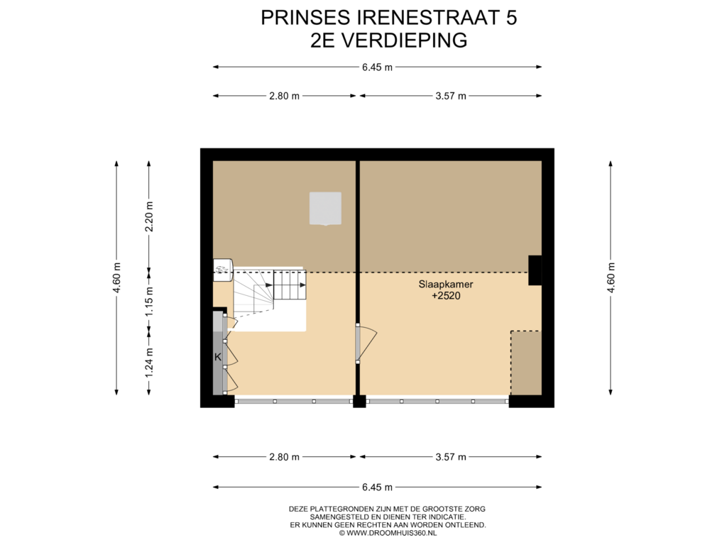 Bekijk plattegrond van 2E Verdieping van Prinses Irenestraat 5