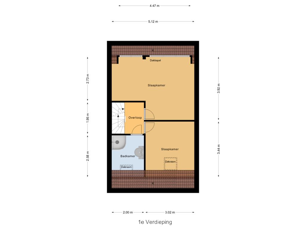 View floorplan of 1e Verdieping of Aureliushof 12