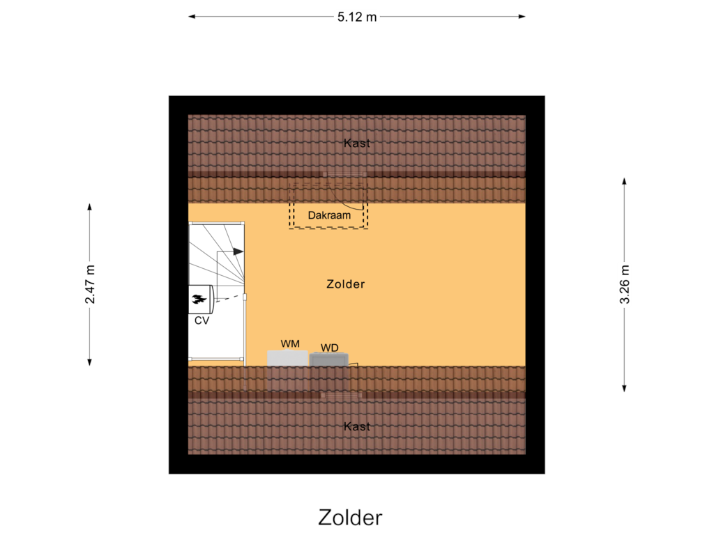 View floorplan of Zolder of Aureliushof 12