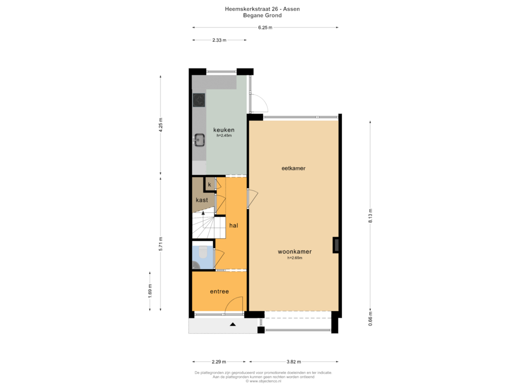 Bekijk plattegrond van BEGANE GROND van Heemskerkstraat 26