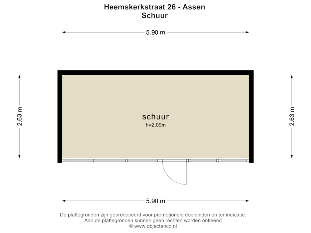 Bekijk plattegrond van SCHUUR van Heemskerkstraat 26