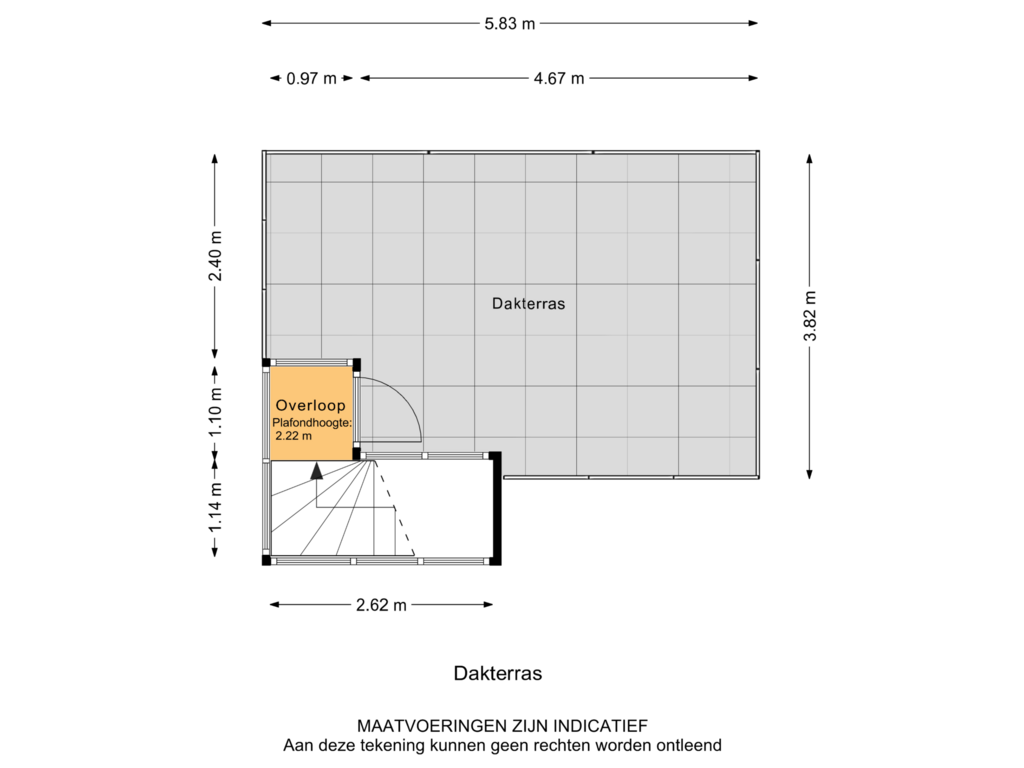 Bekijk plattegrond van Dakterras van Voorstraat 352-K