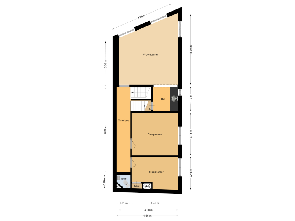 View floorplan of Eerste verdieping  of Oudestraat 246