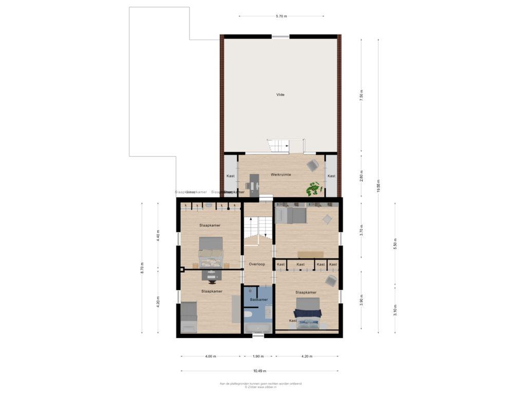 View floorplan of Eerste Verdieping of Burg. Vullersstraat 12