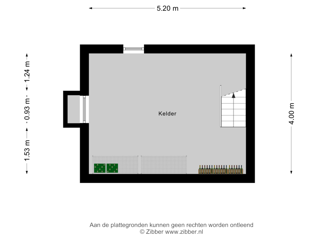 View floorplan of Kelder of Burg. Vullersstraat 12