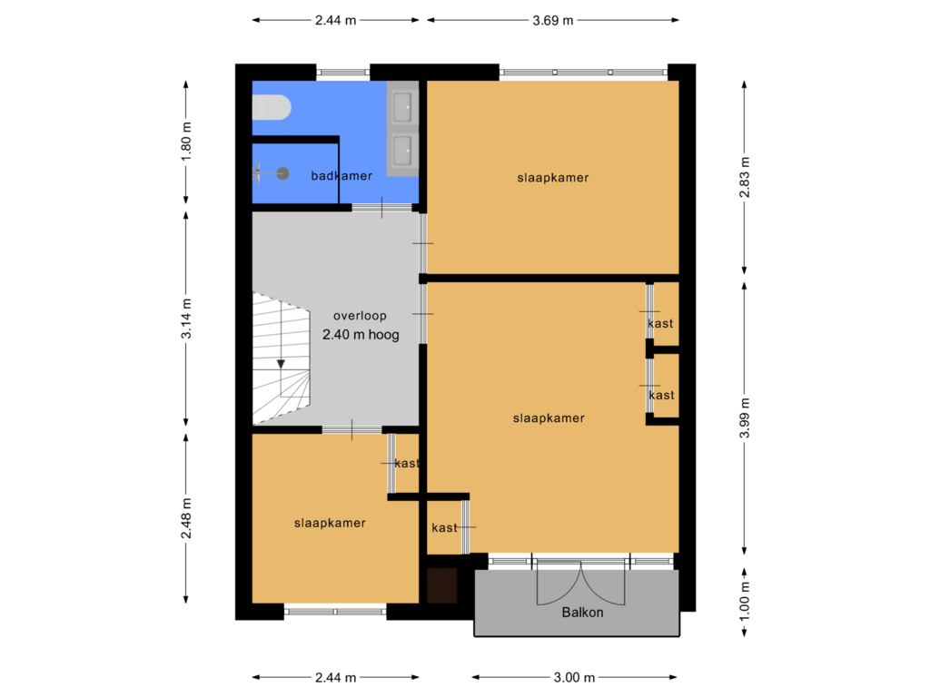 View floorplan of Etage of St. Annepad 21