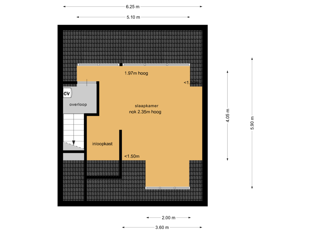 View floorplan of Etage 2 of St. Annepad 21