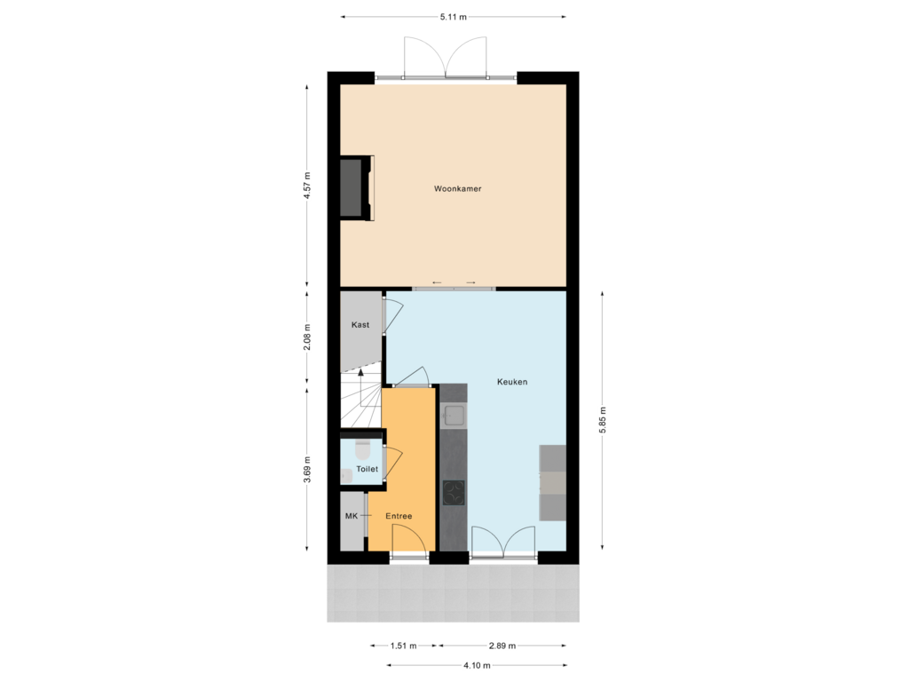 View floorplan of Begane grond of Ons Belang 14