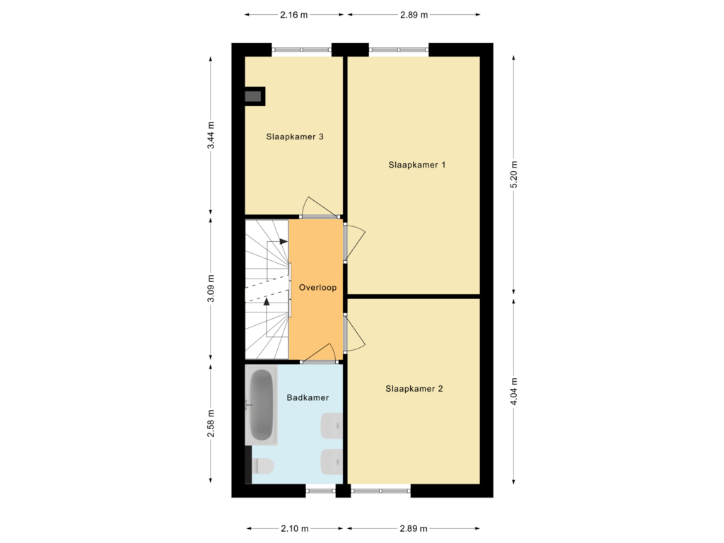 View floorplan of Eerste verdieping of Ons Belang 14