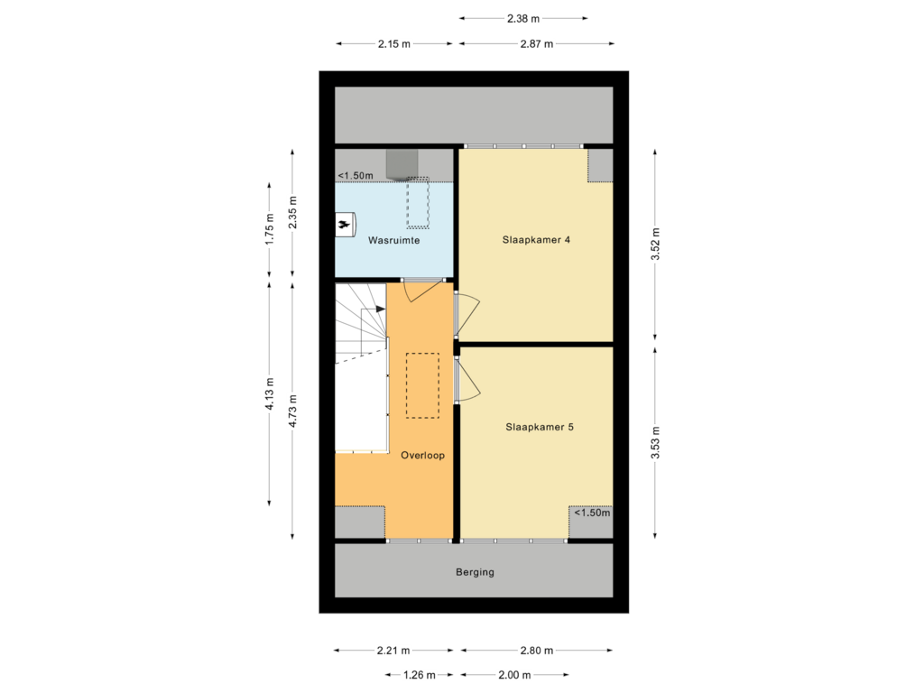 View floorplan of Tweede verdieping of Ons Belang 14