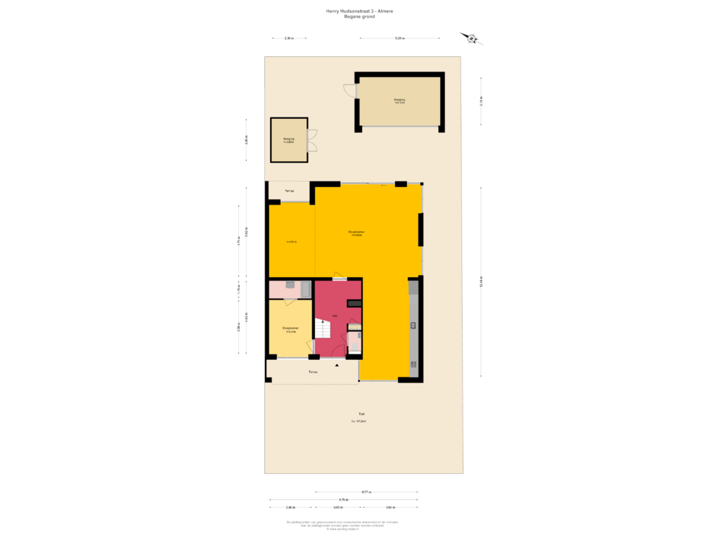 Bekijk plattegrond van Begane grond van Henry Hudsonstraat 3