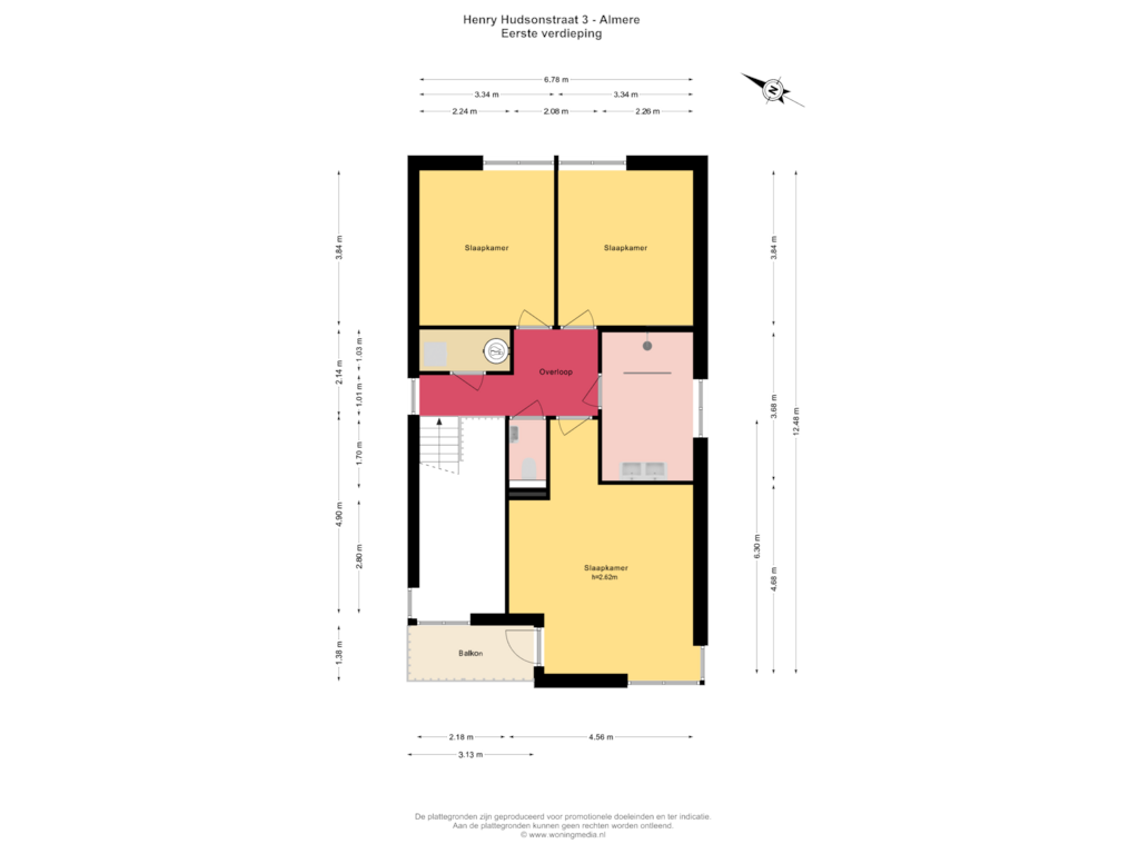 Bekijk plattegrond van Eerste verdieping van Henry Hudsonstraat 3