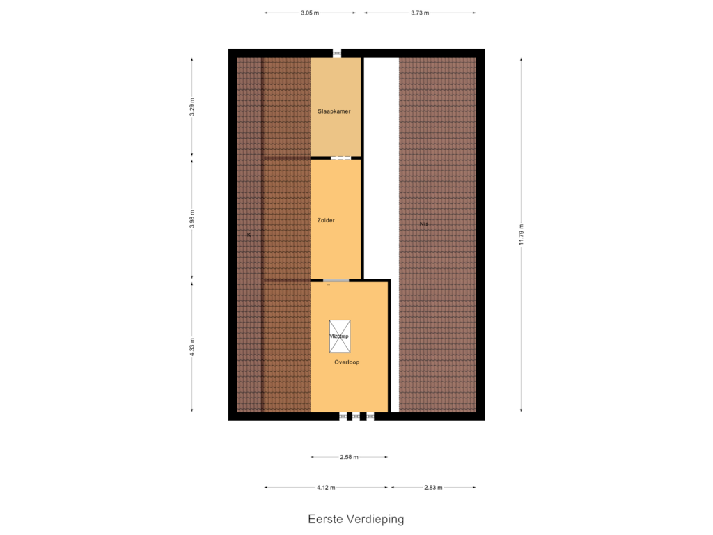 Bekijk plattegrond van Eerste Verdieping van Oosterenbanweg 9